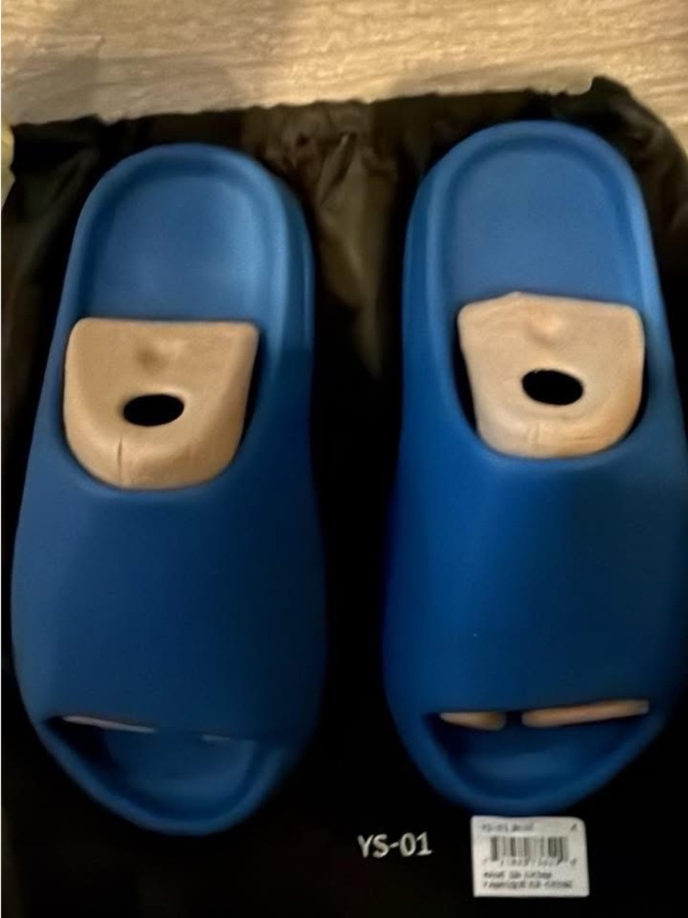 Yeezy YS-01 Blue Slide Sandals with bag